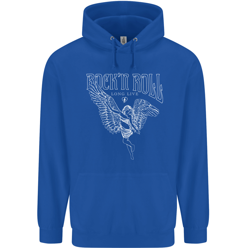 Rock n Roll Angel Childrens Kids Hoodie Royal Blue