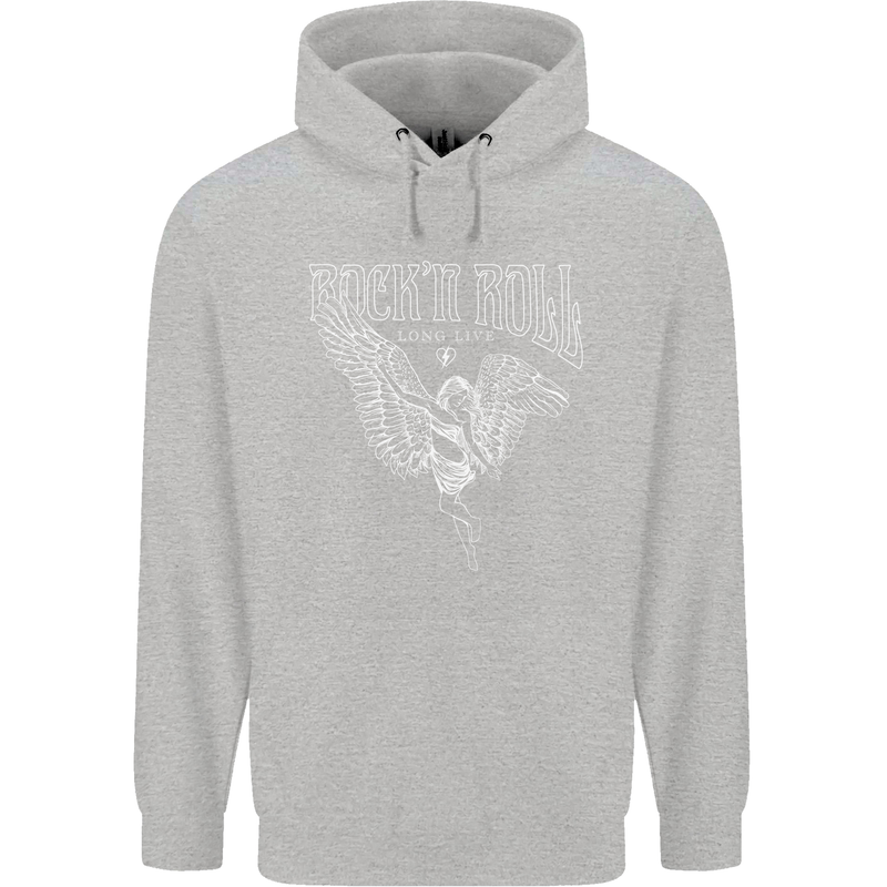 Rock n Roll Angel Childrens Kids Hoodie Sports Grey