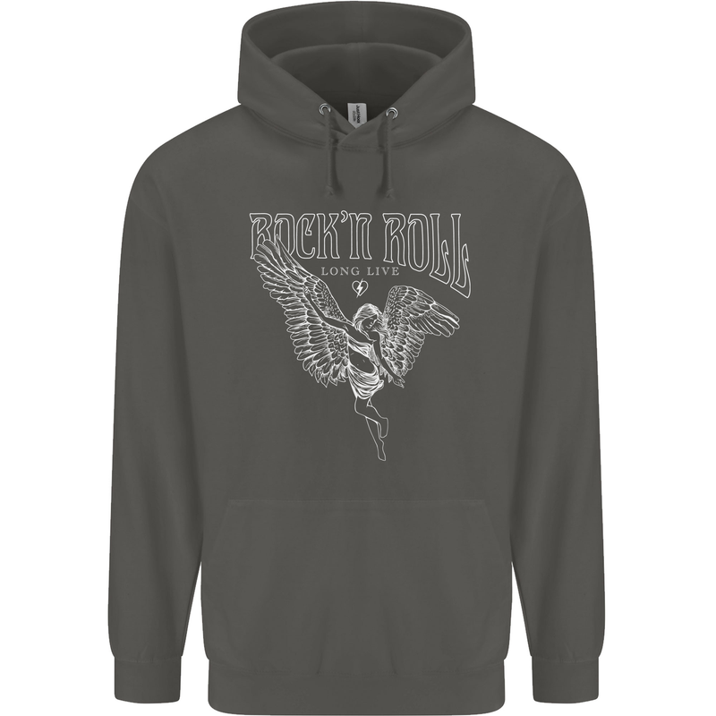 Rock n Roll Angel Childrens Kids Hoodie Storm Grey