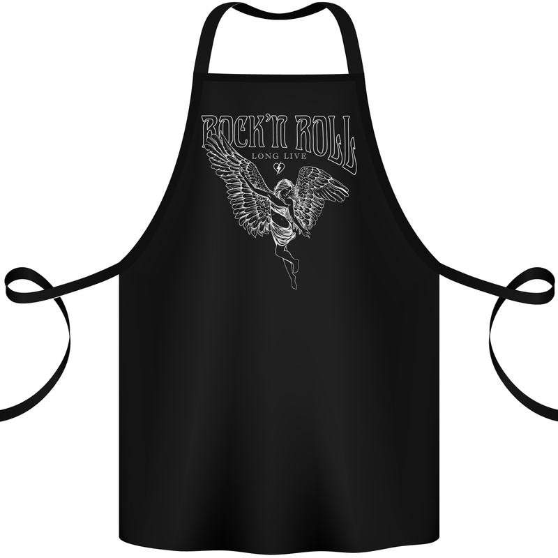 Rock n Roll Angel Cotton Apron 100% Organic Black