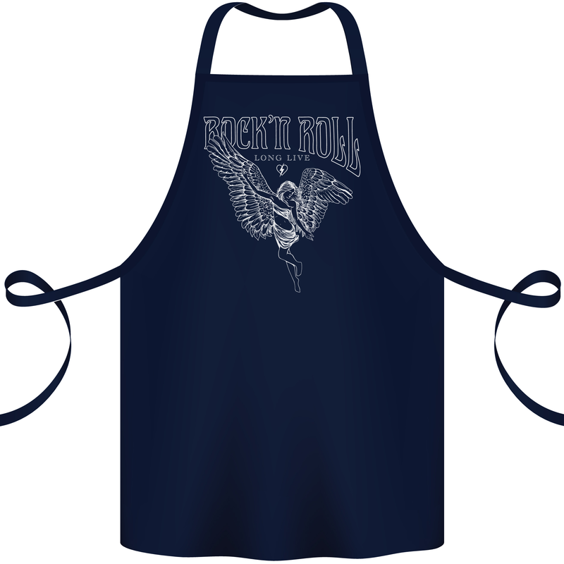 Rock n Roll Angel Cotton Apron 100% Organic Navy Blue