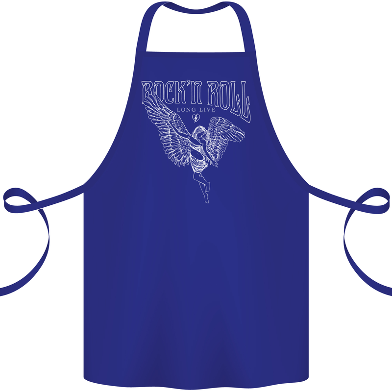 Rock n Roll Angel Cotton Apron 100% Organic Royal Blue