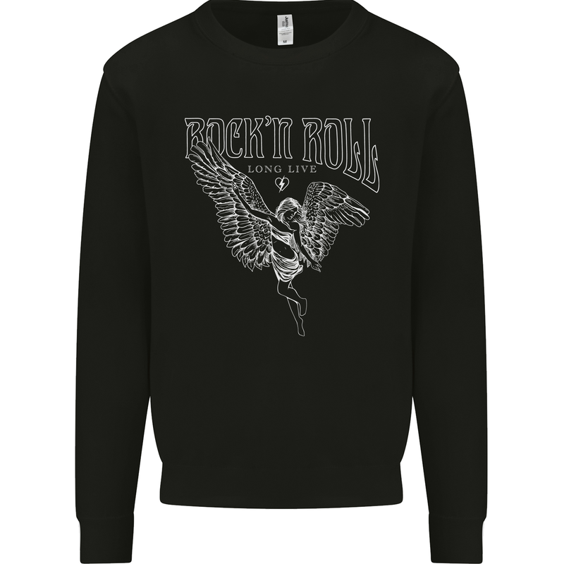 Rock n Roll Angel Kids Sweatshirt Jumper Black
