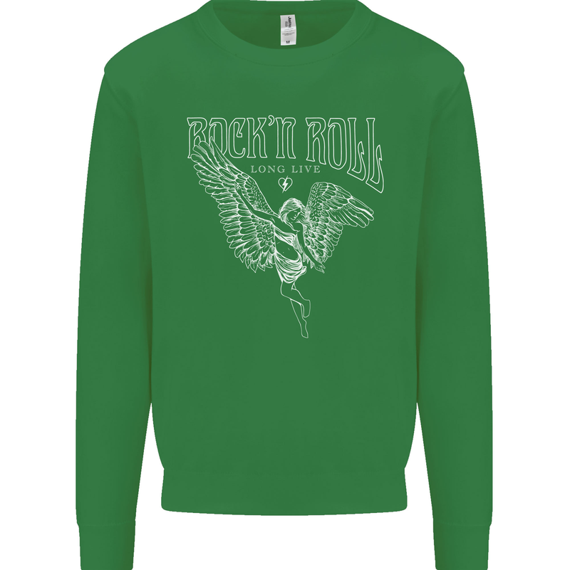 Rock n Roll Angel Kids Sweatshirt Jumper Irish Green