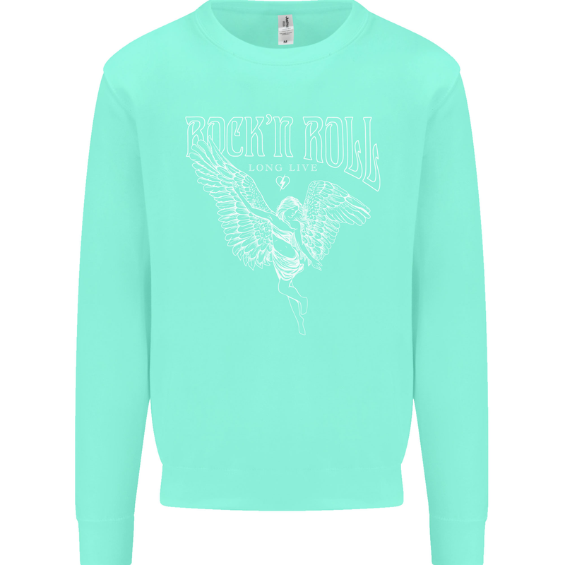 Rock n Roll Angel Kids Sweatshirt Jumper Peppermint