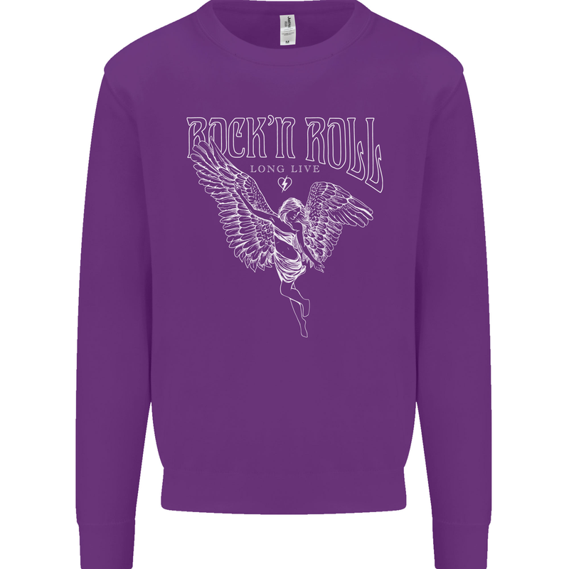 Rock n Roll Angel Kids Sweatshirt Jumper Purple