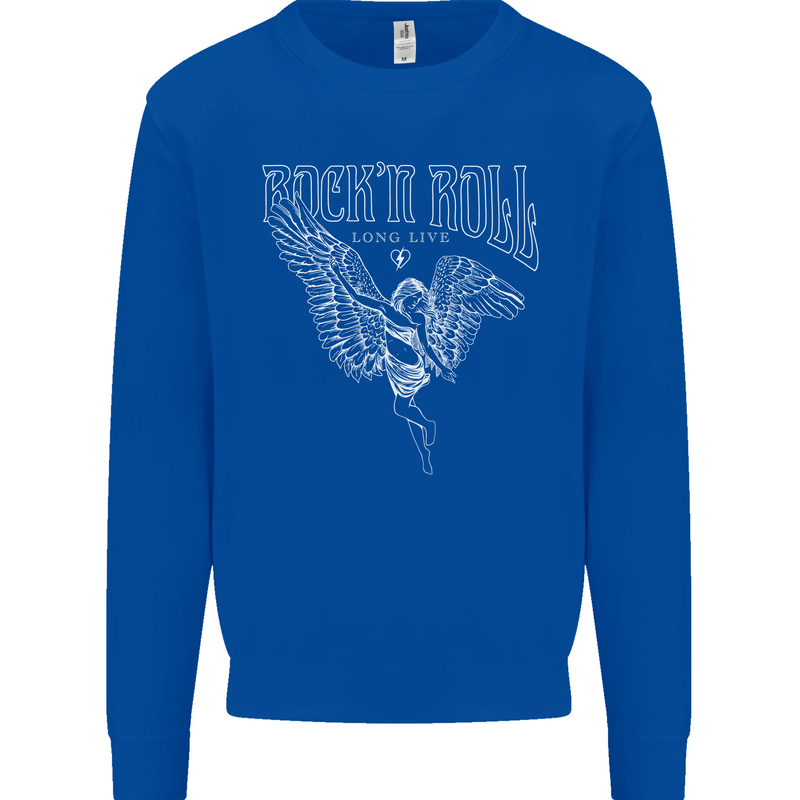 Rock n Roll Angel Kids Sweatshirt Jumper Royal Blue