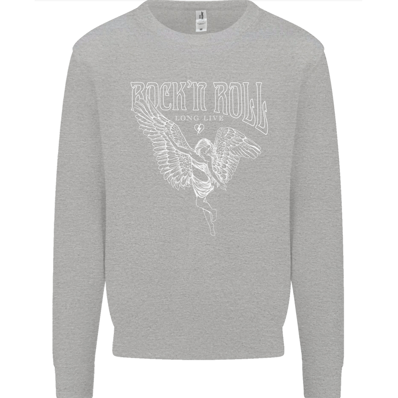 Rock n Roll Angel Kids Sweatshirt Jumper Sports Grey