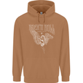 Rock n Roll Angel Mens 80% Cotton Hoodie Caramel Latte