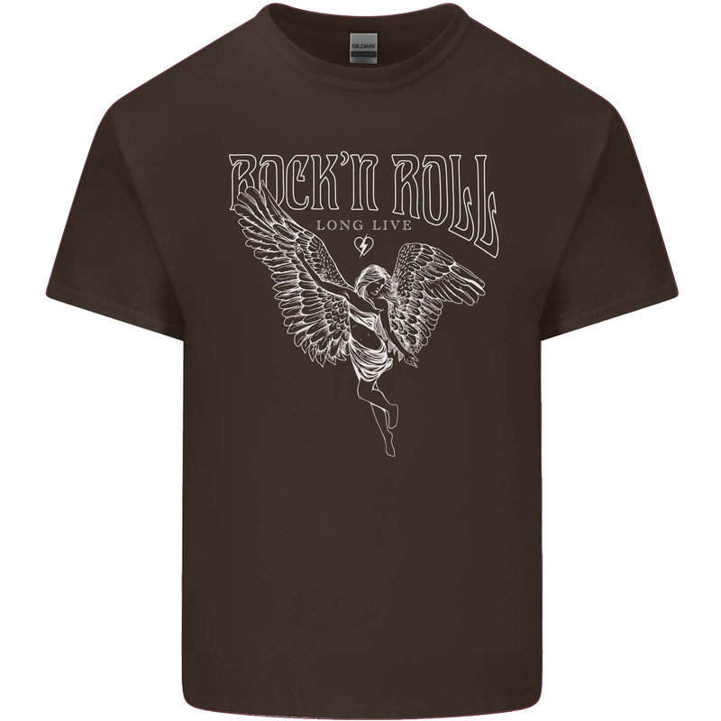 Rock n Roll Angel Mens Cotton T-Shirt Tee Top Dark Chocolate