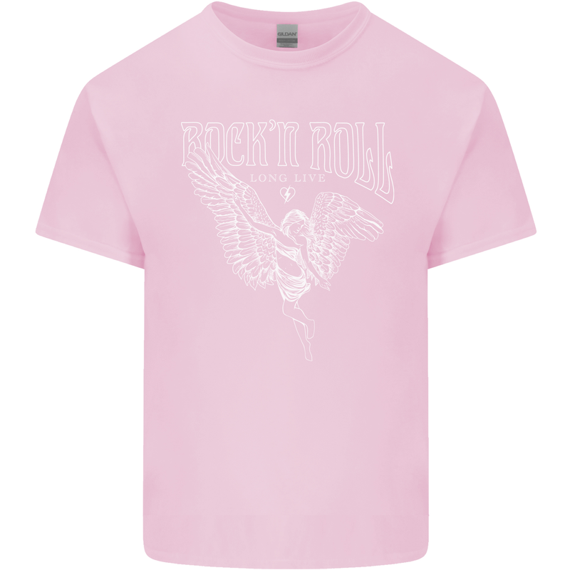 Rock n Roll Angel Mens Cotton T-Shirt Tee Top Light Pink