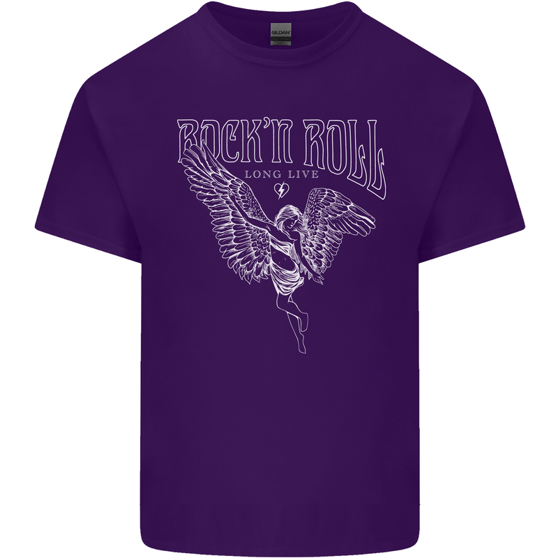 Rock n Roll Angel Mens Cotton T-Shirt Tee Top Purple