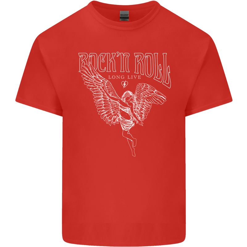 Rock n Roll Angel Mens Cotton T-Shirt Tee Top Red