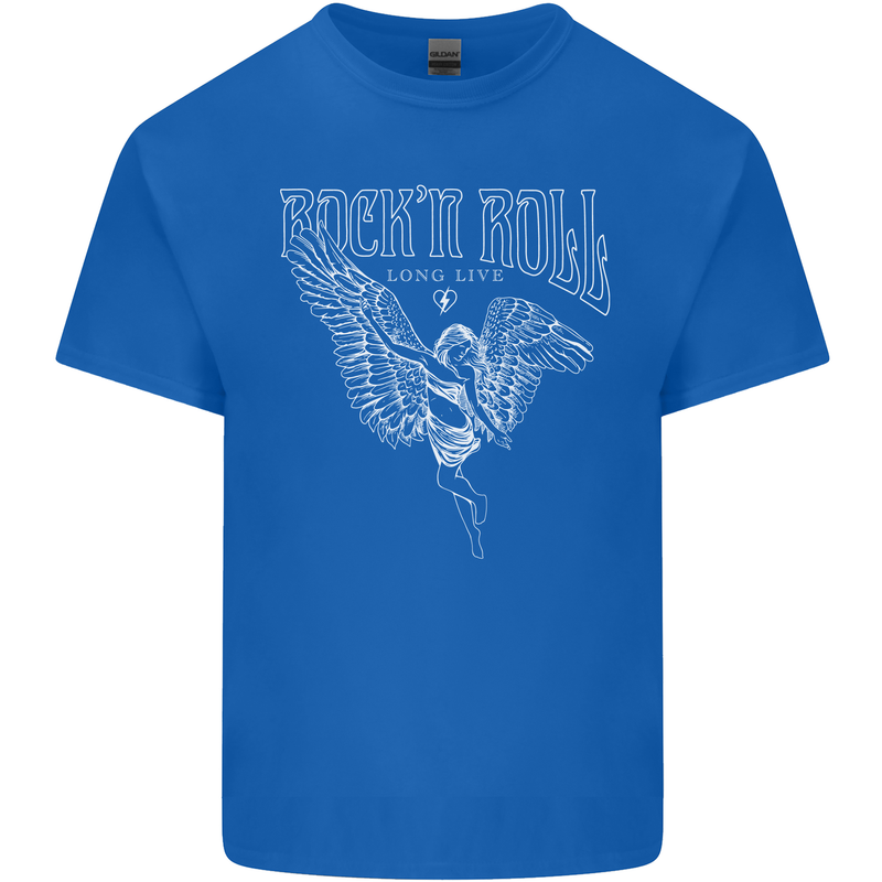 Rock n Roll Angel Mens Cotton T-Shirt Tee Top Royal Blue