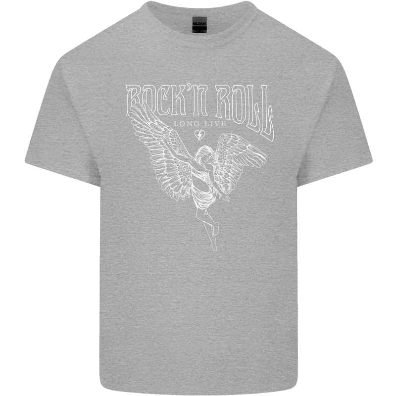 Rock n Roll Angel Mens Cotton T-Shirt Tee Top Sports Grey