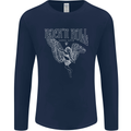 Rock n Roll Angel Mens Long Sleeve T-Shirt Navy Blue
