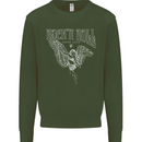 Rock n Roll Angel Mens Sweatshirt Jumper Forest Green