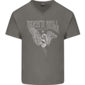 Rock n Roll Angel Mens V-Neck Cotton T-Shirt Charcoal