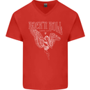 Rock n Roll Angel Mens V-Neck Cotton T-Shirt Red