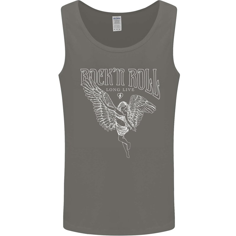 Rock n Roll Angel Mens Vest Tank Top Charcoal