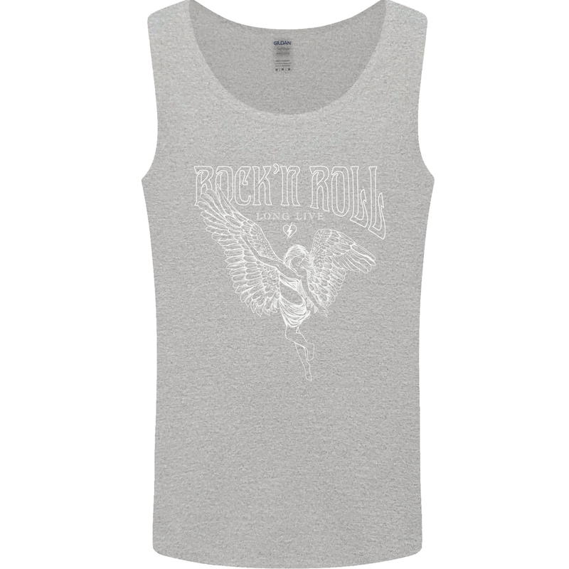 Rock n Roll Angel Mens Vest Tank Top Sports Grey