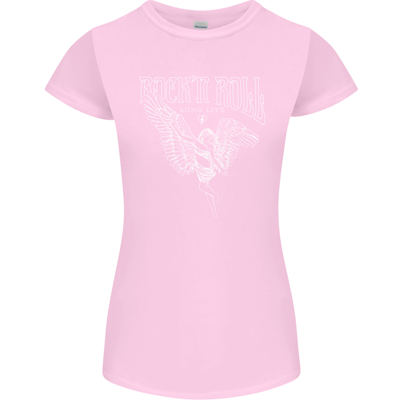 Rock n Roll Angel Womens Petite Cut T-Shirt Light Pink