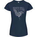 Rock n Roll Angel Womens Petite Cut T-Shirt Navy Blue
