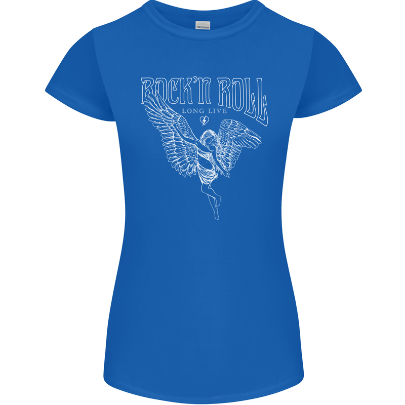 Rock n Roll Angel Womens Petite Cut T-Shirt Royal Blue