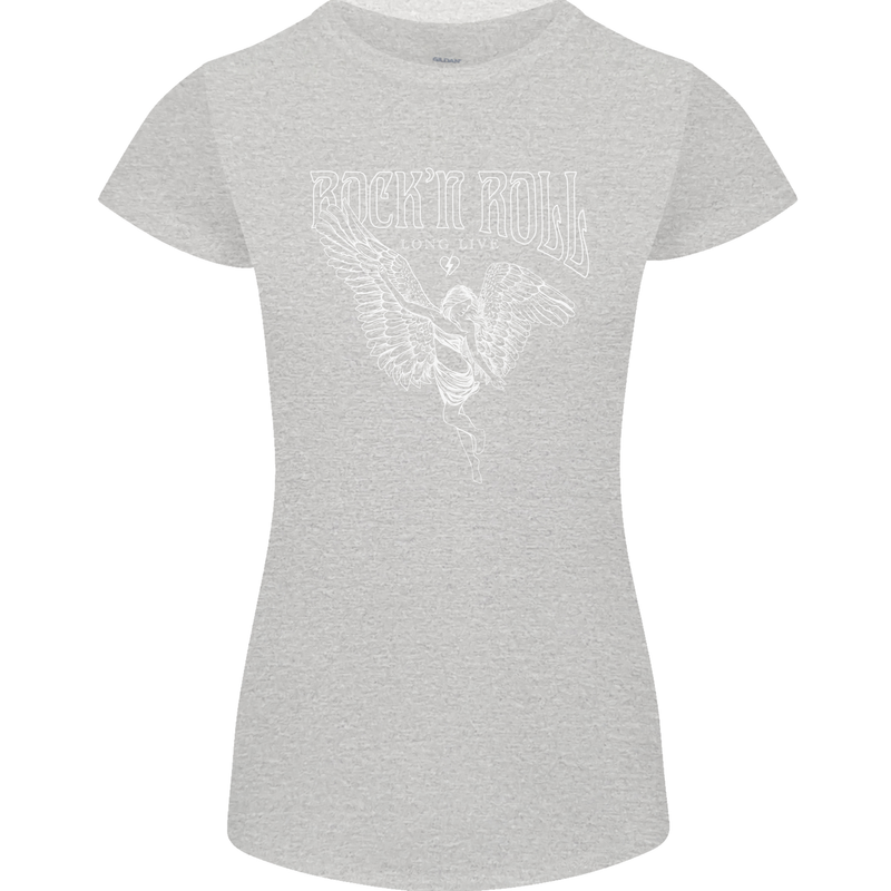Rock n Roll Angel Womens Petite Cut T-Shirt Sports Grey