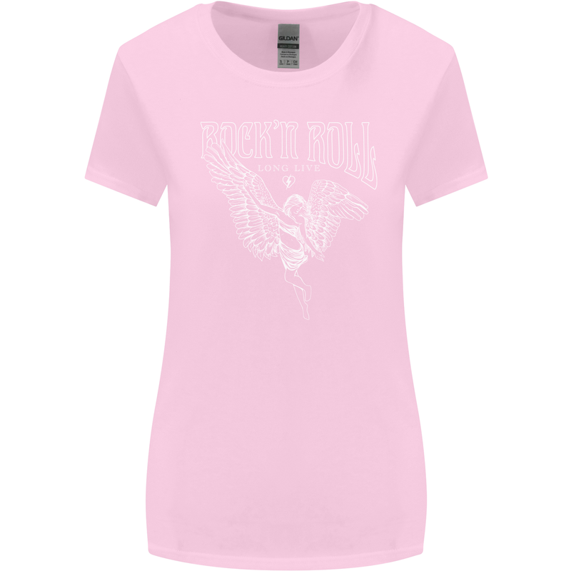 Rock n Roll Angel Womens Wider Cut T-Shirt Light Pink