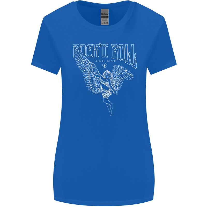 Rock n Roll Angel Womens Wider Cut T-Shirt Royal Blue