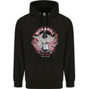 Rock n Roll Born to Be Free Guitar Wings Childrens Kids Hoodie Black