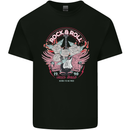 Rock n Roll Born to Be Free Guitar Wings Kids T-Shirt Childrens Black