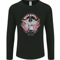 Rock n Roll Born to Be Free Guitar Wings Mens Long Sleeve T-Shirt Black