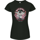 Rock n Roll Born to Be Free Guitar Wings Womens Petite Cut T-Shirt Black