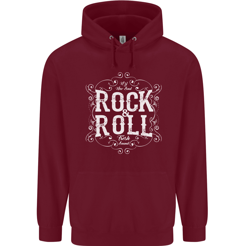 Rock n Roll Fresh Sound Childrens Kids Hoodie Maroon