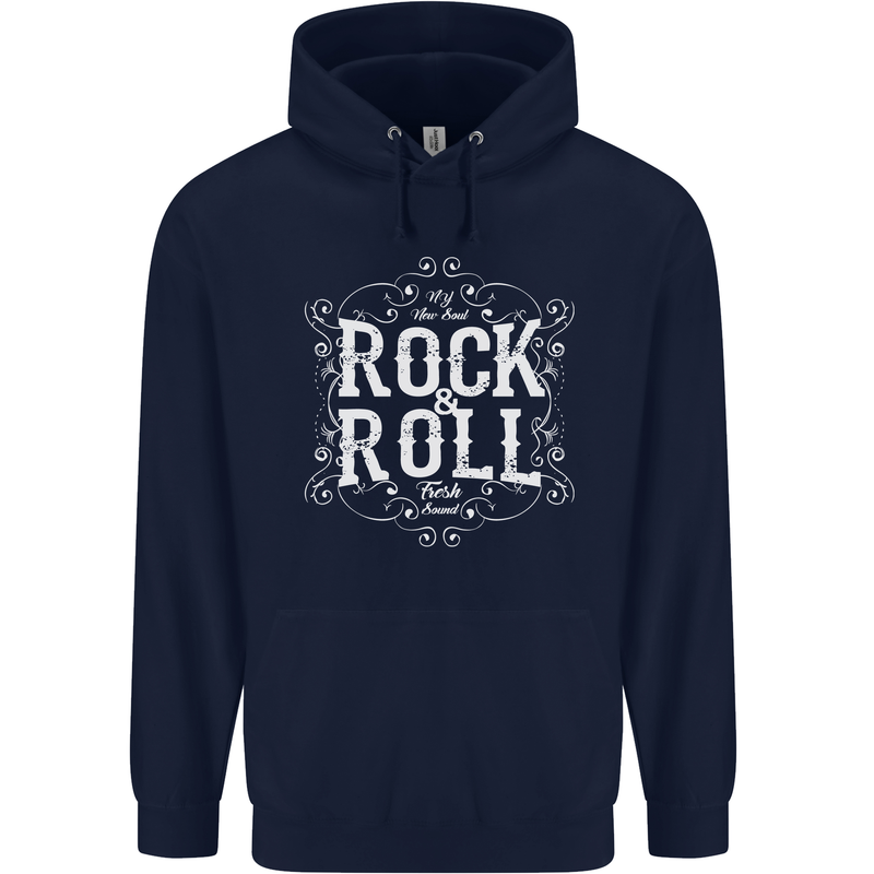 Rock n Roll Fresh Sound Childrens Kids Hoodie Navy Blue