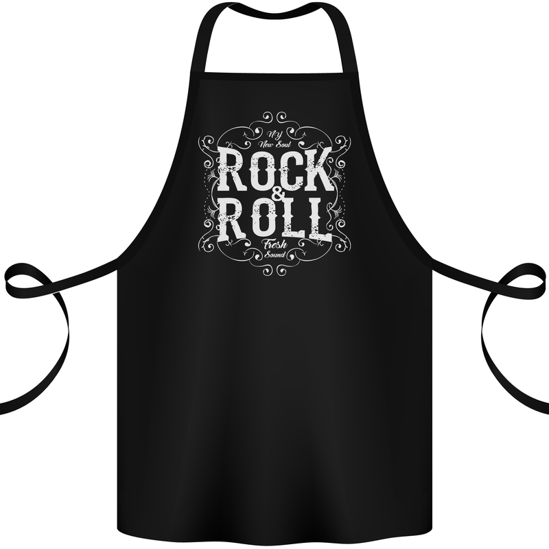 Rock n Roll Fresh Sound Cotton Apron 100% Organic Black