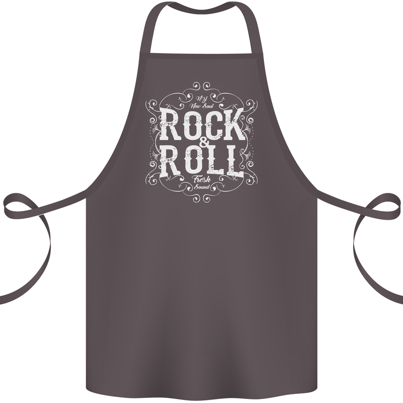 Rock n Roll Fresh Sound Cotton Apron 100% Organic Dark Grey