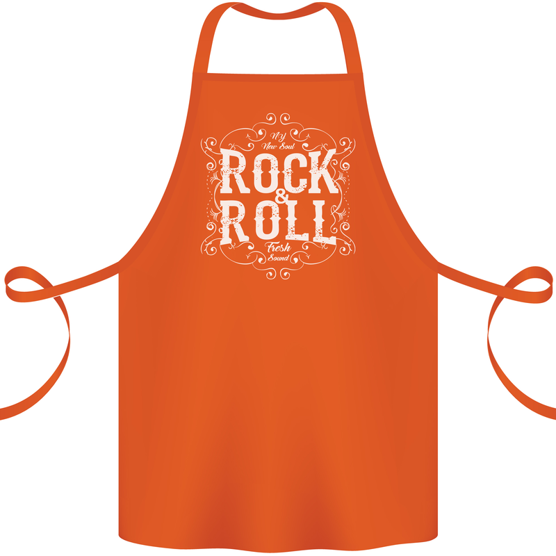 Rock n Roll Fresh Sound Cotton Apron 100% Organic Orange