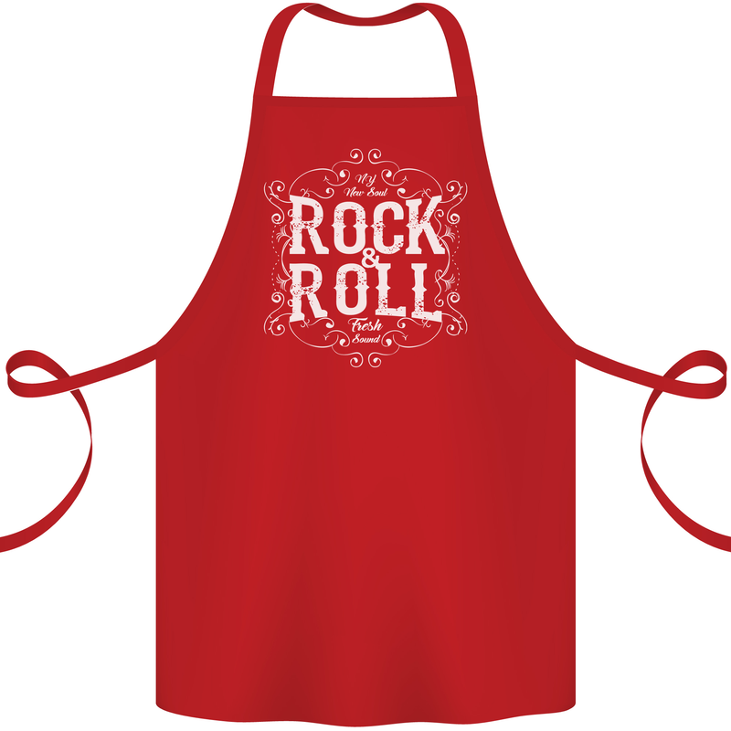 Rock n Roll Fresh Sound Cotton Apron 100% Organic Red