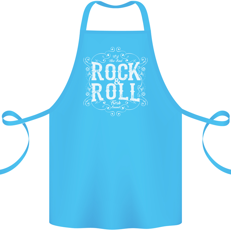 Rock n Roll Fresh Sound Cotton Apron 100% Organic Turquoise