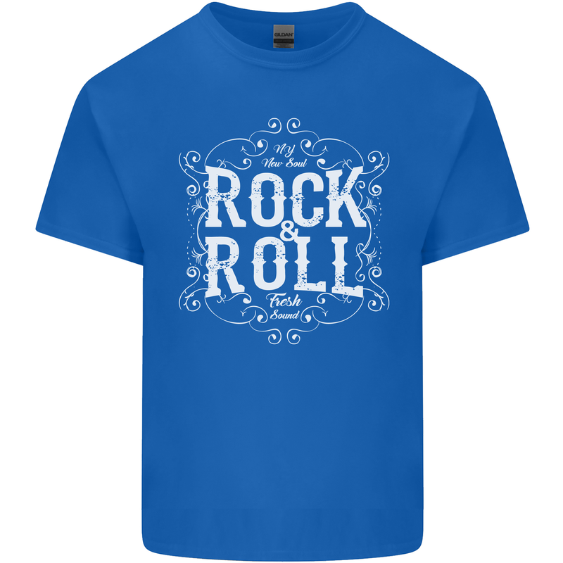 Rock n Roll Fresh Sound Mens Cotton T-Shirt Tee Top Royal Blue