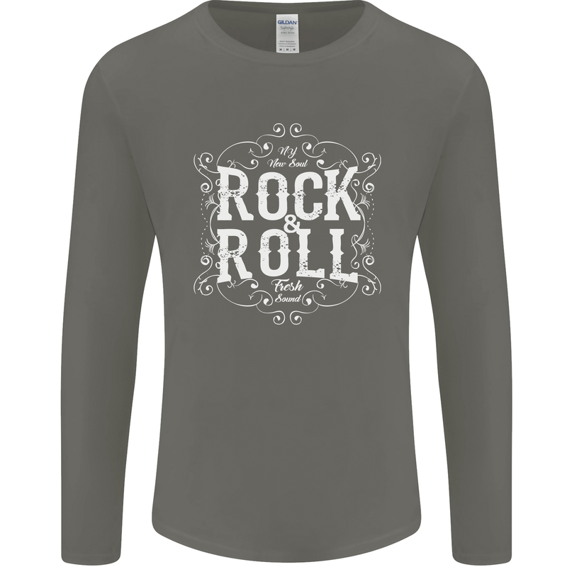 Rock n Roll Fresh Sound Mens Long Sleeve T-Shirt Charcoal