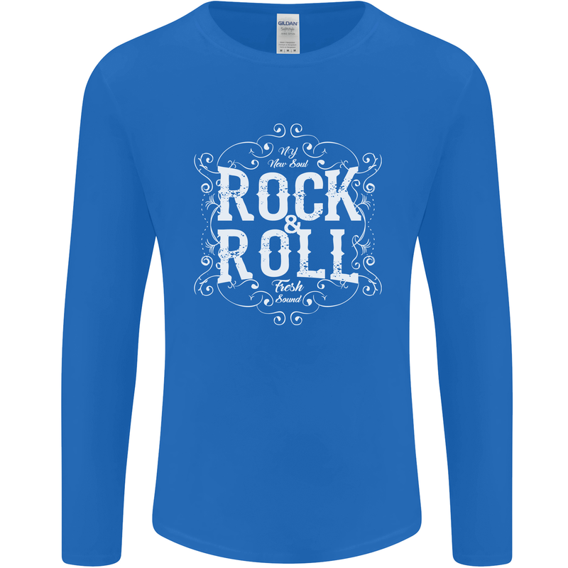 Rock n Roll Fresh Sound Mens Long Sleeve T-Shirt Royal Blue