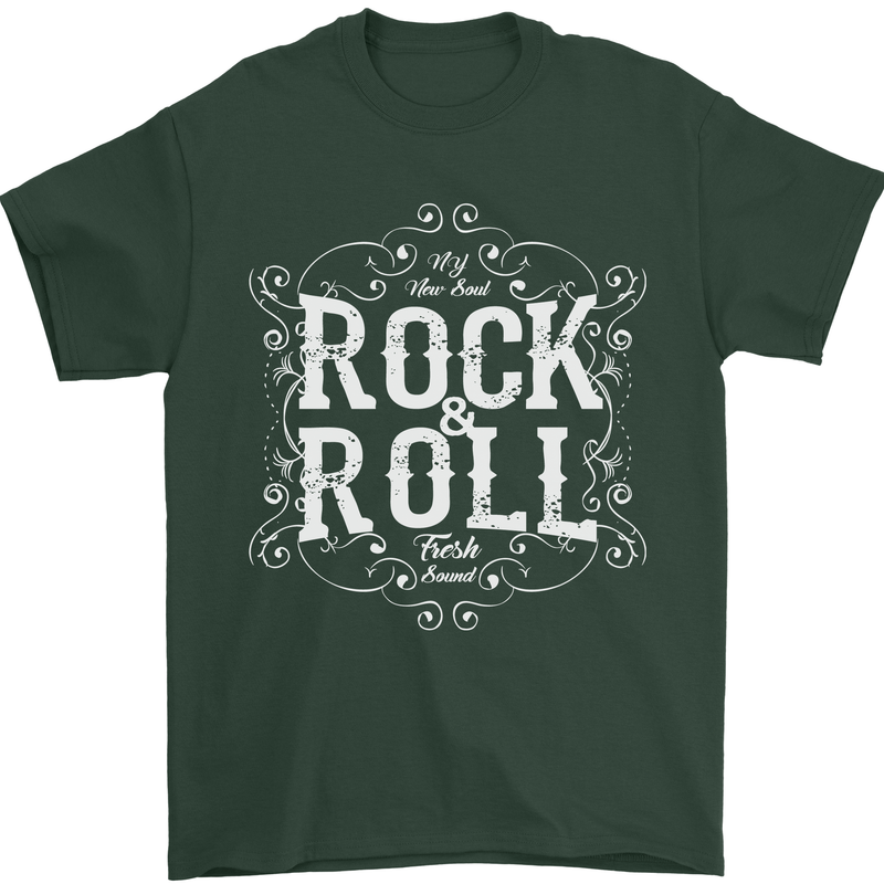 Rock n Roll Fresh Sound Mens T-Shirt 100% Cotton Forest Green