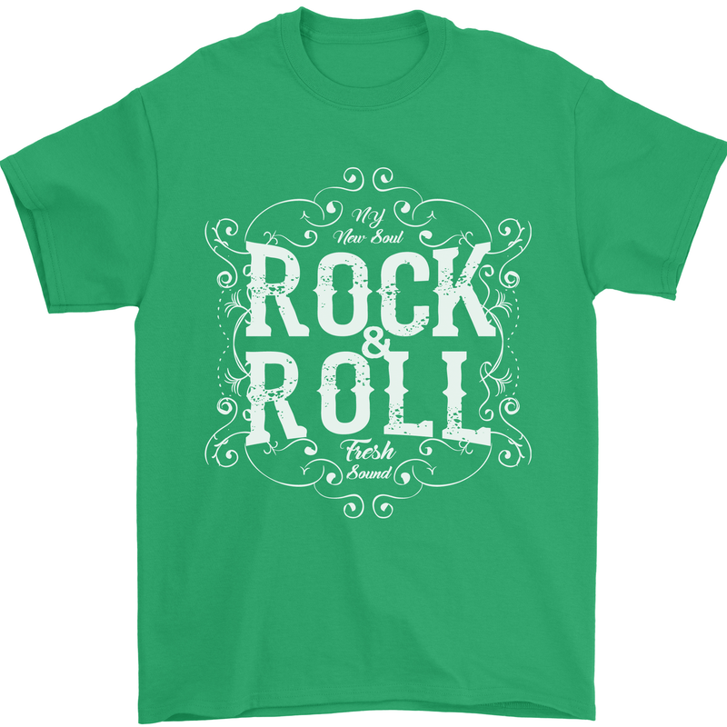 Rock n Roll Fresh Sound Mens T-Shirt 100% Cotton Irish Green