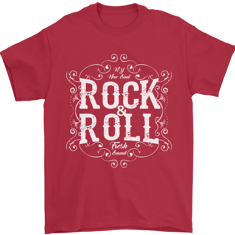 Rock n Roll Fresh Sound Mens T-Shirt 100% Cotton Red