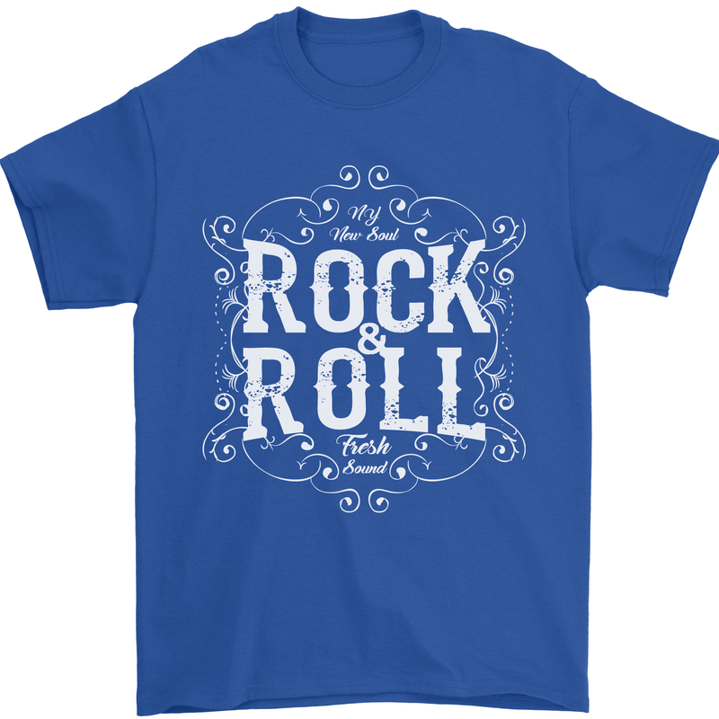 Rock n Roll Fresh Sound Mens T-Shirt 100% Cotton Royal Blue