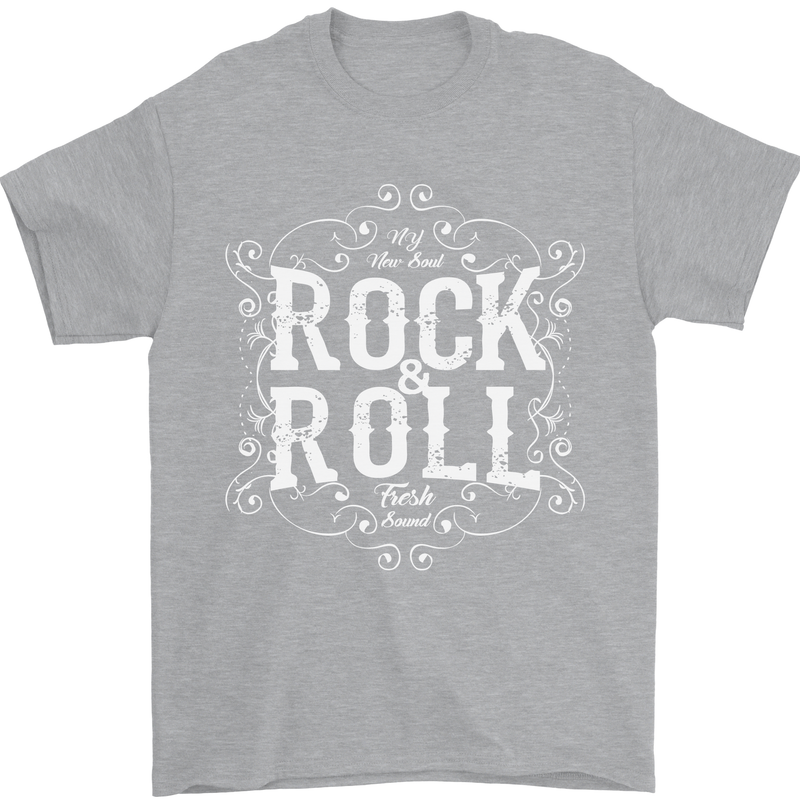 Rock n Roll Fresh Sound Mens T-Shirt 100% Cotton Sports Grey